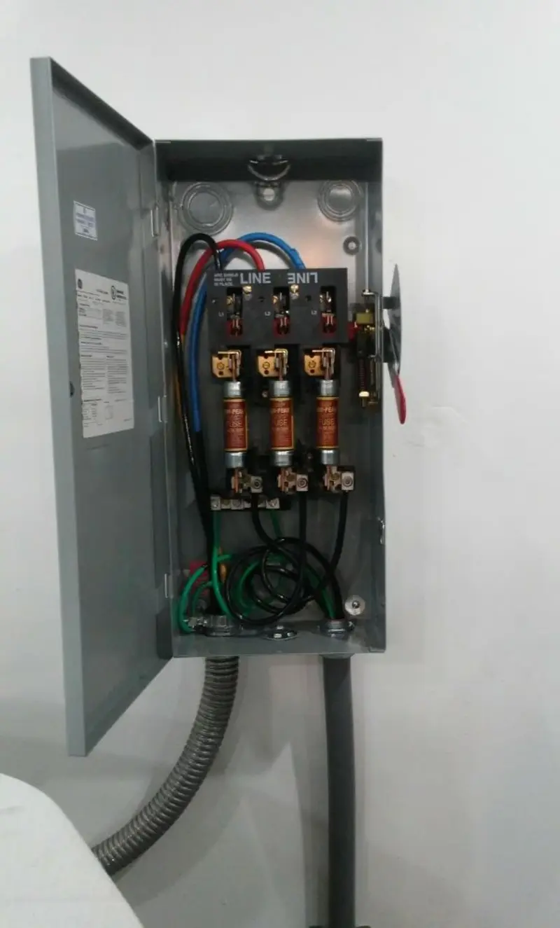 Three-phase disconnect switch installed for Electrical Wiring & Rewiring in Dranesville